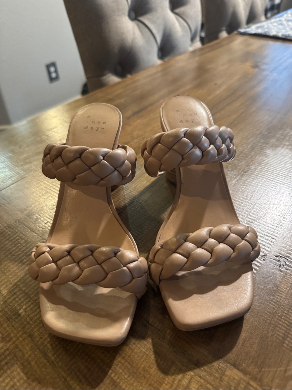a new day Braided Double-Strap Heeled Sandal - Taupe Brown